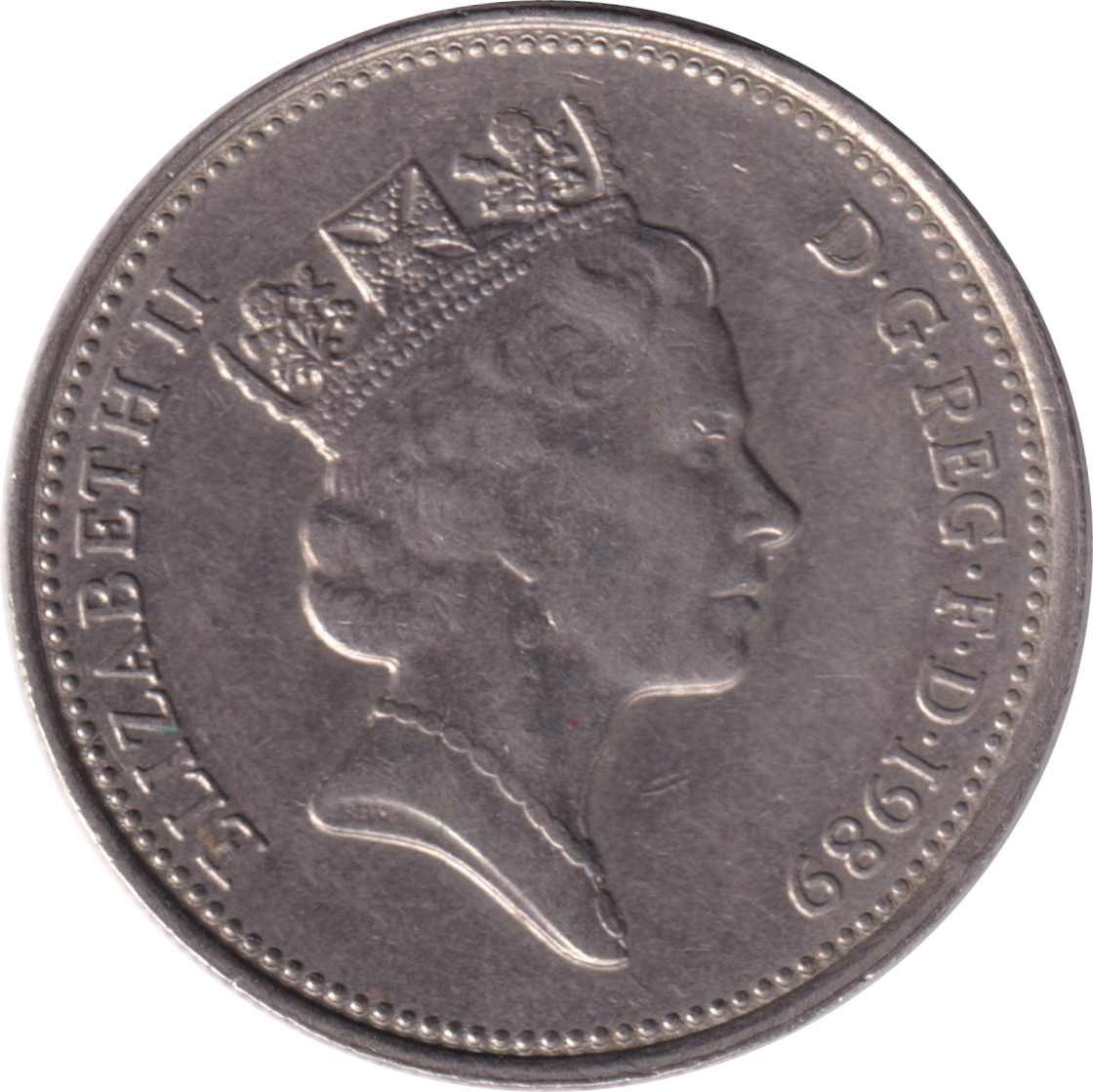 5 pence - Elizabeth II - Tête mature - Grand module