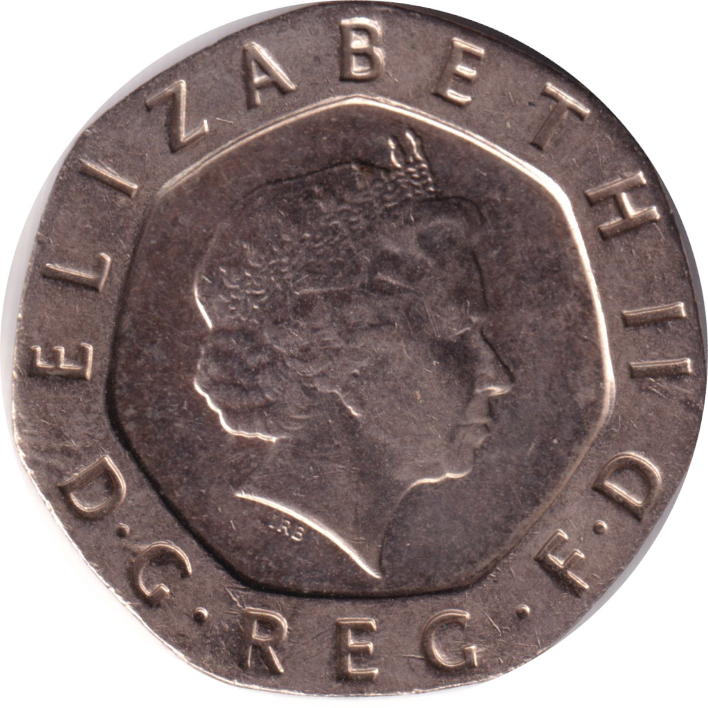 20 pence - Elizabeth II - Tête agée - Chardon