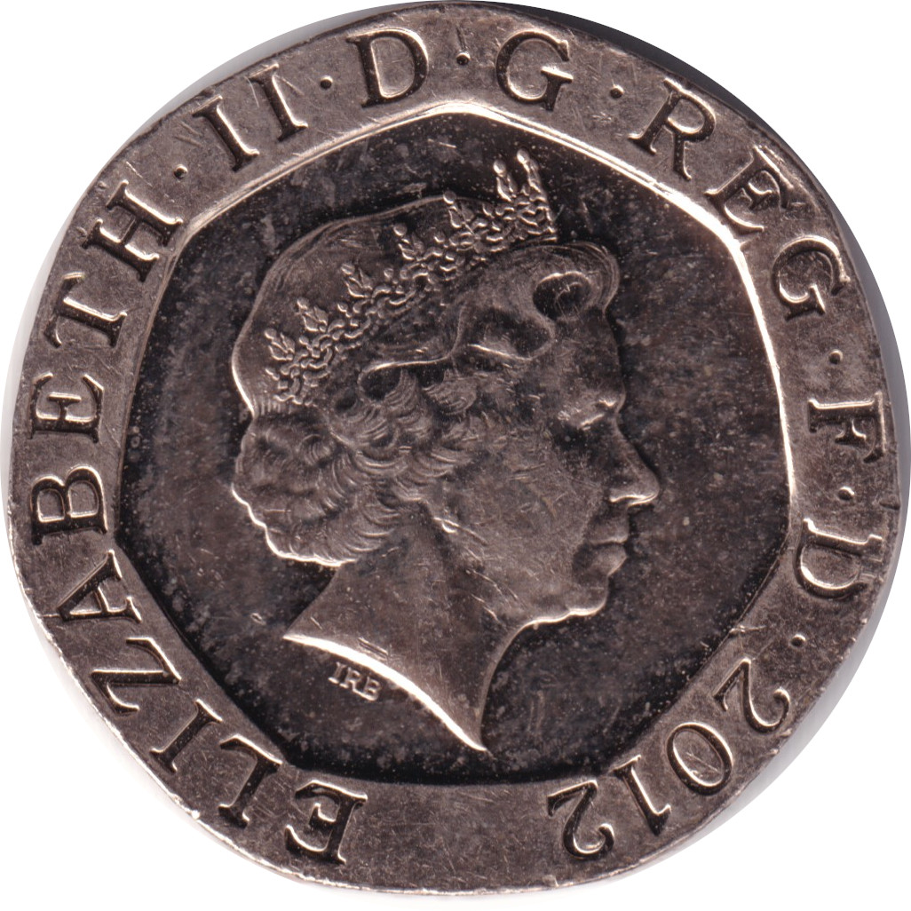 20 pence - Elizabeth II - Tête agée - Blason