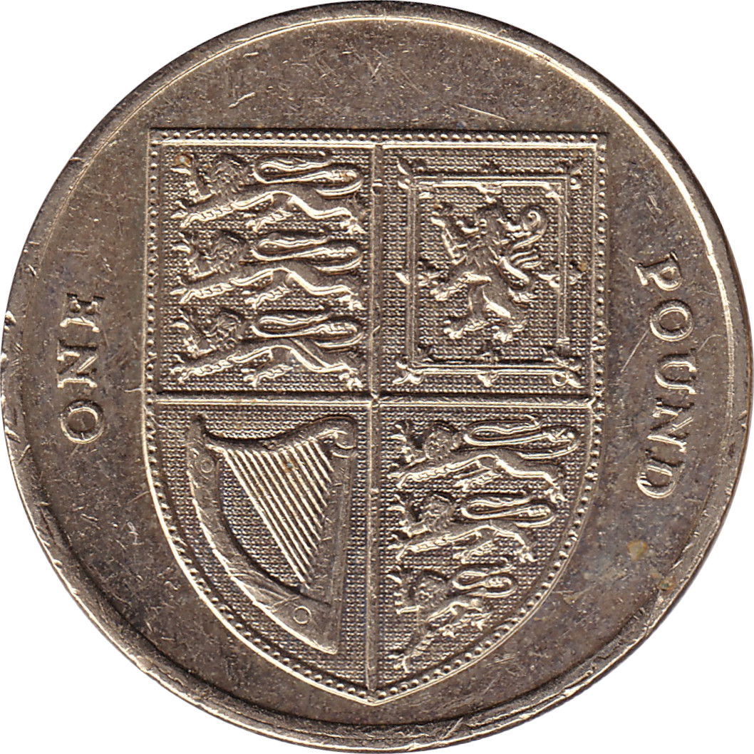 1 pound - Elizabeth II - Tête agée - Blason