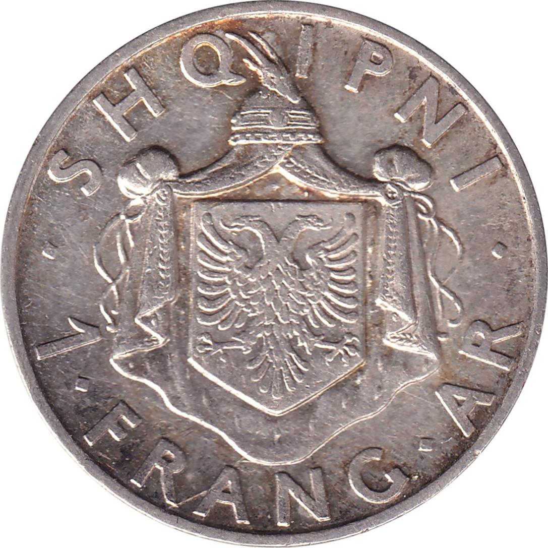 1 frang ar argent - Zog I - Blason