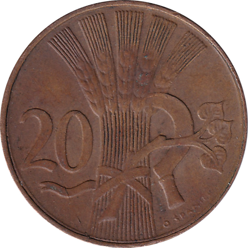 20 haleru - Lion héraldique - Bronze