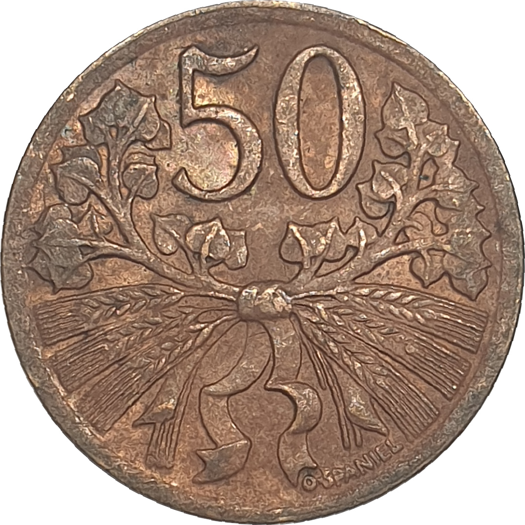 50 haleru - Seconde République - Bronze