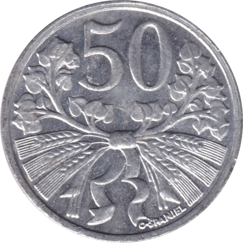 50 haleru - Seconde République - Aluminium