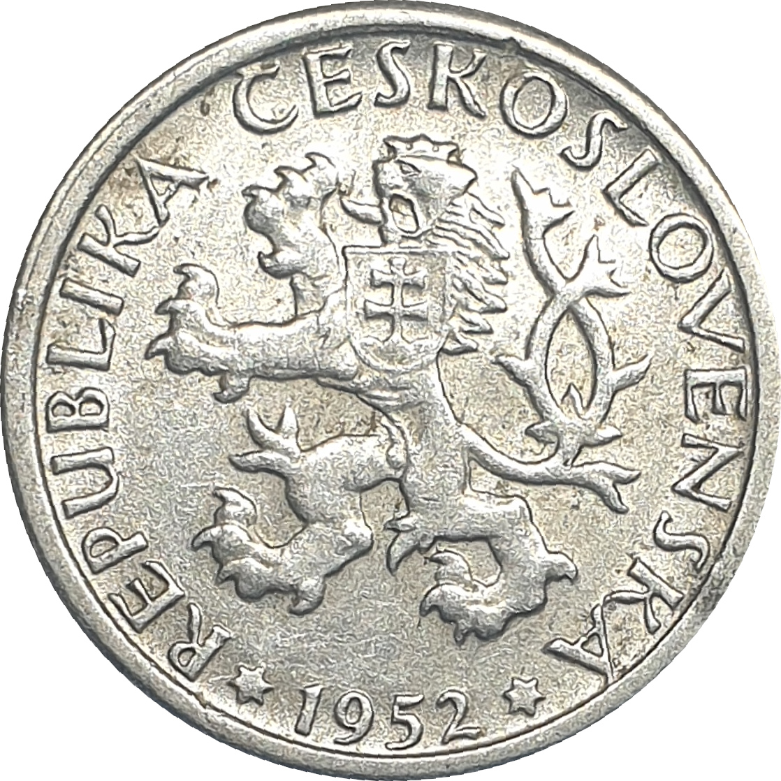 1 koruna - Lion héraldique - Aluminium