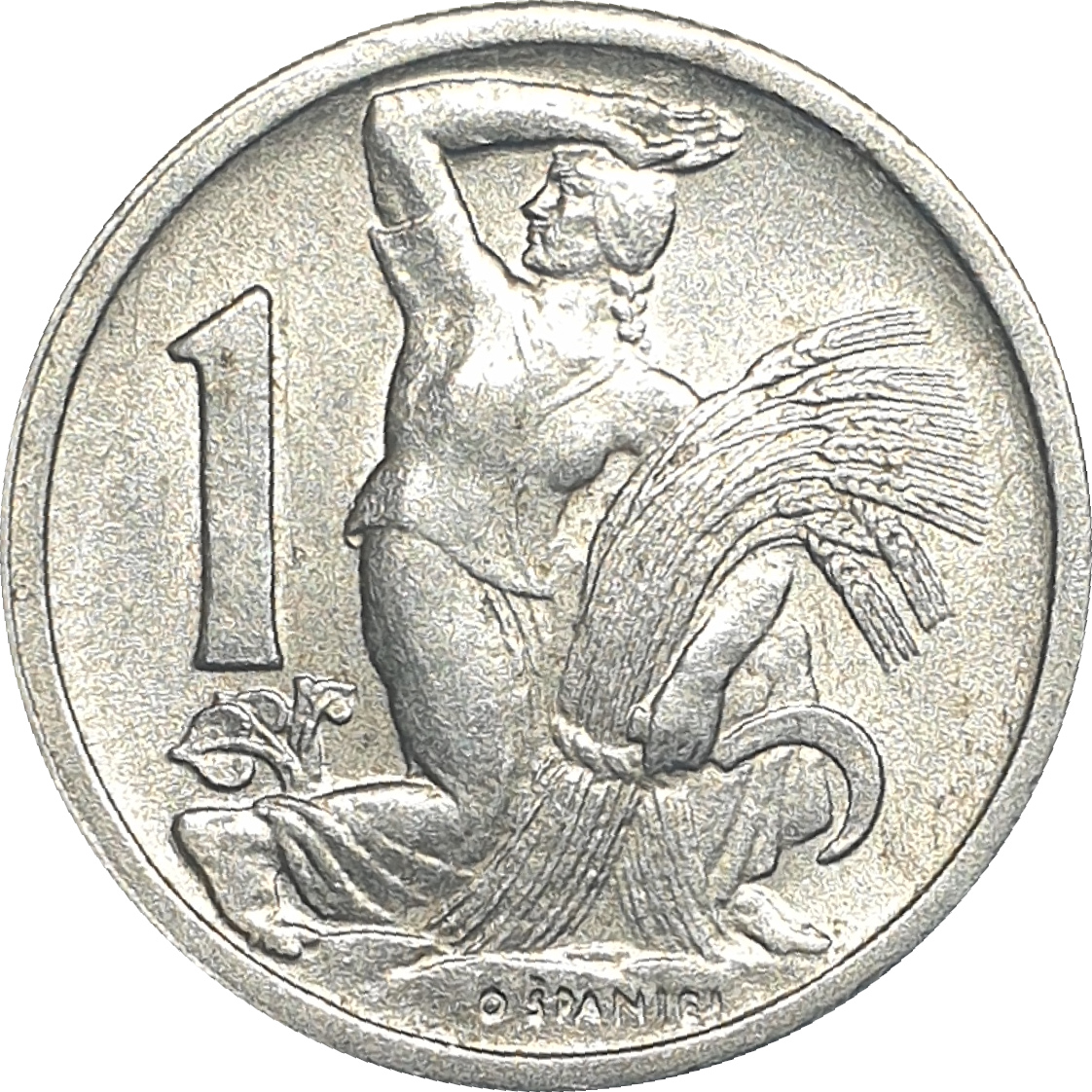 1 koruna - Lion héraldique - Aluminium