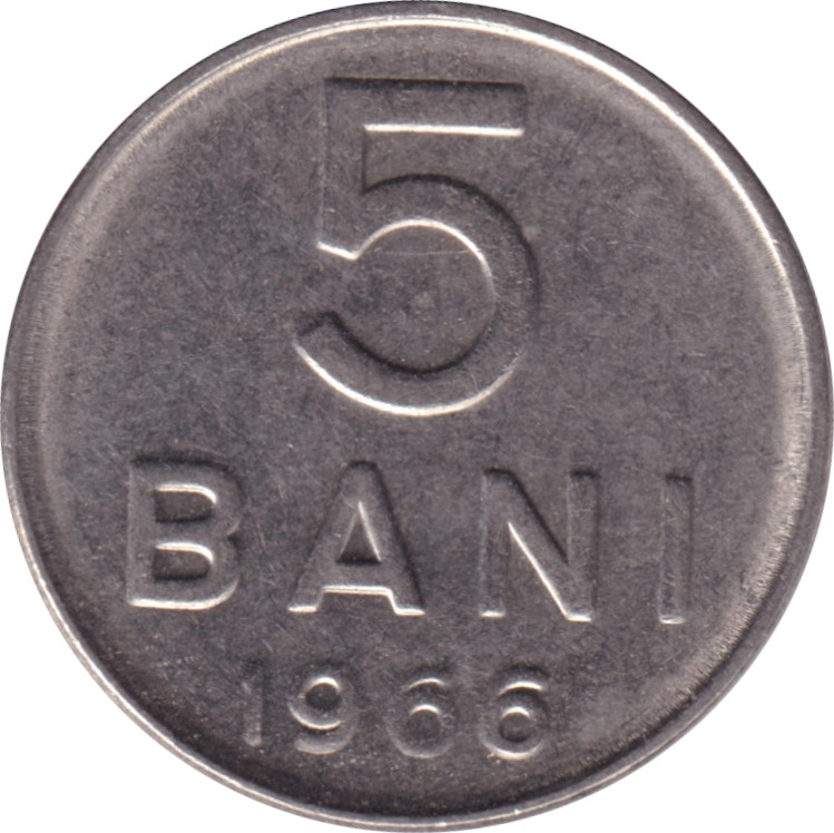 5 bani - République socialiste - Nickel plate