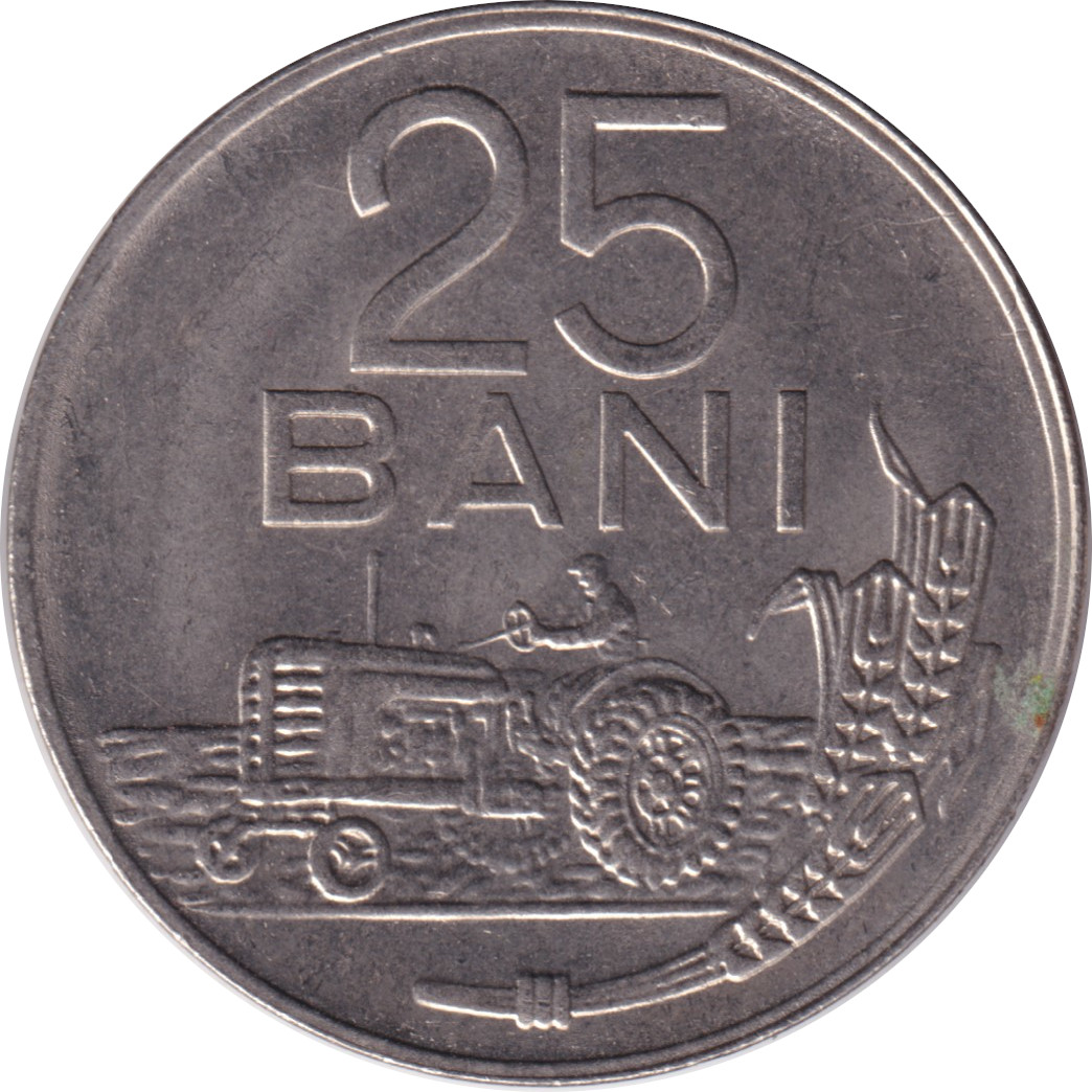 25 bani - République socialiste - Nickel plate