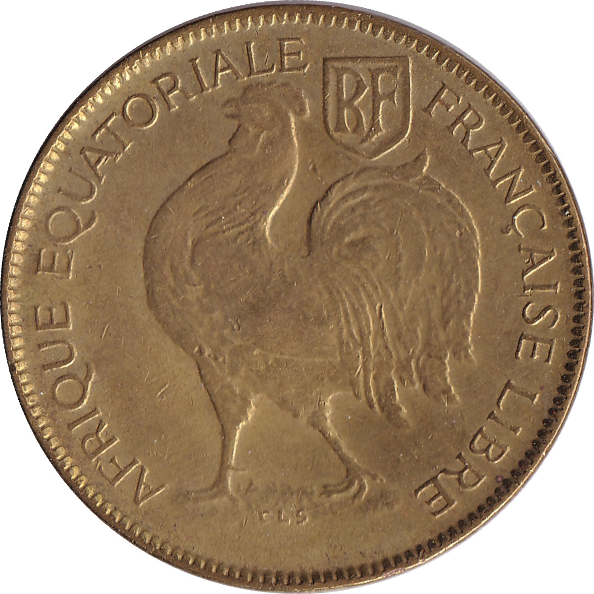 1 franc - Rooster - Brass