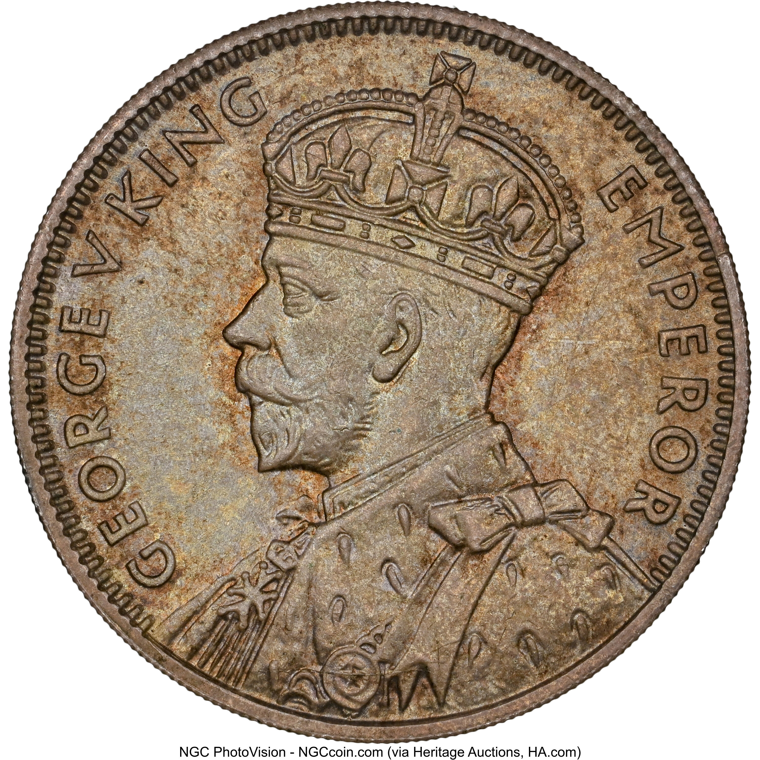 1/2 rupee silver - George V