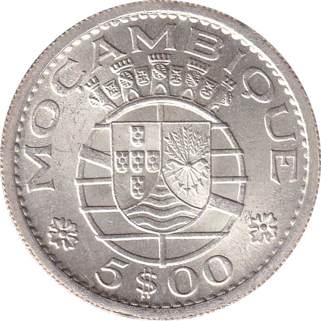 5 escudos silver - Mocambique - Argent 650‰