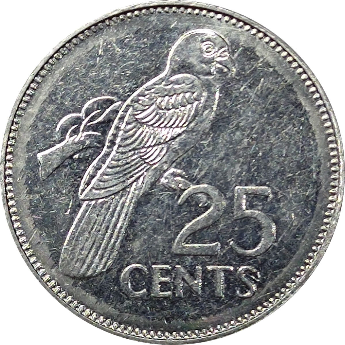 25 cents - Deuxièmes armoiries - Acier nickelé