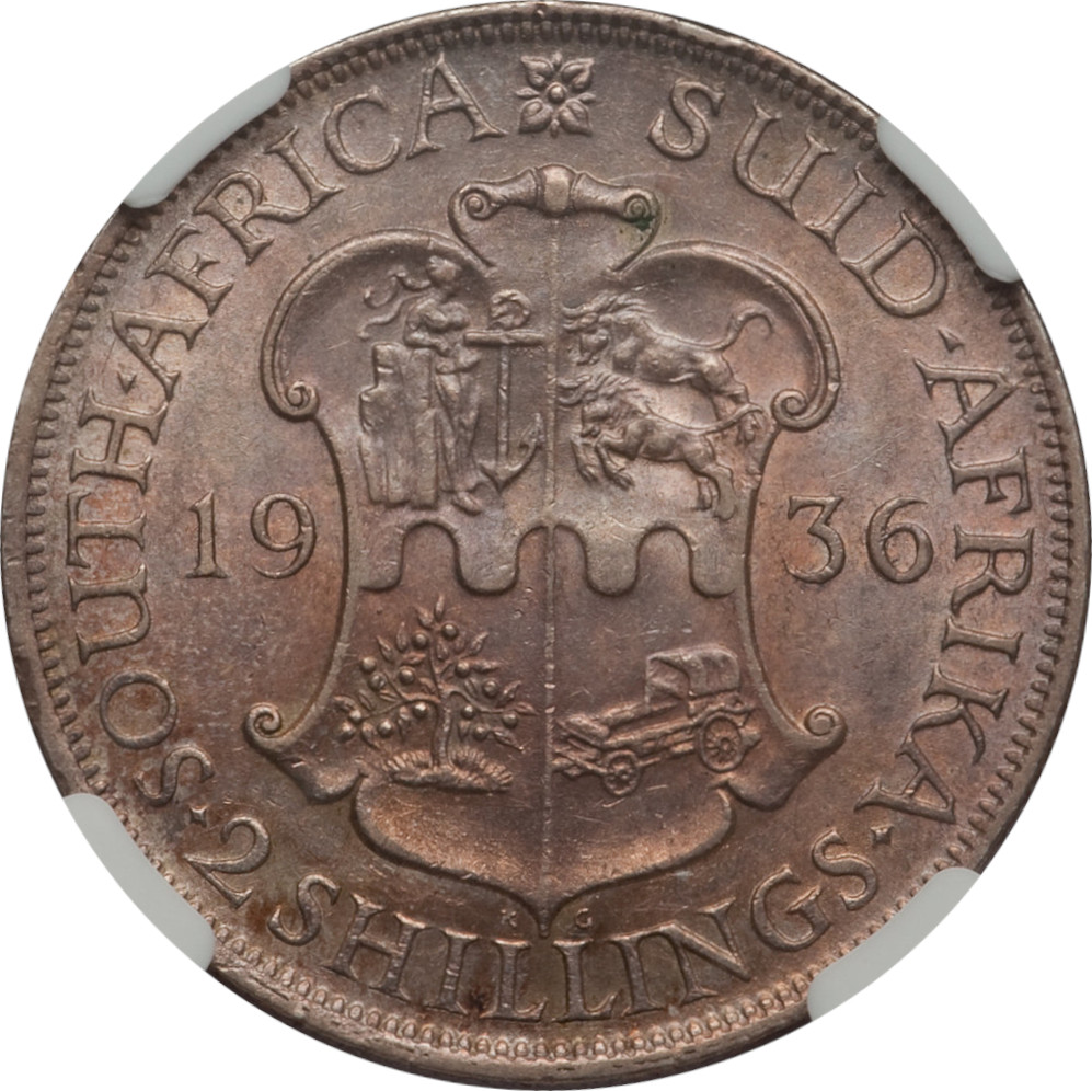 2 shillings silver - George V - Suid