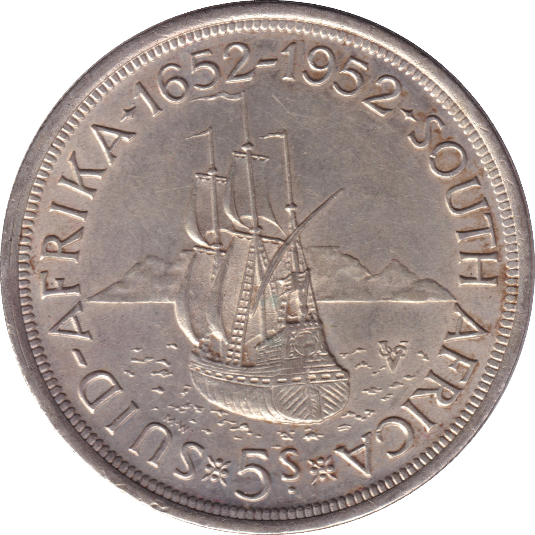 5 shillings argent - Fondation du Cap - 300 ans