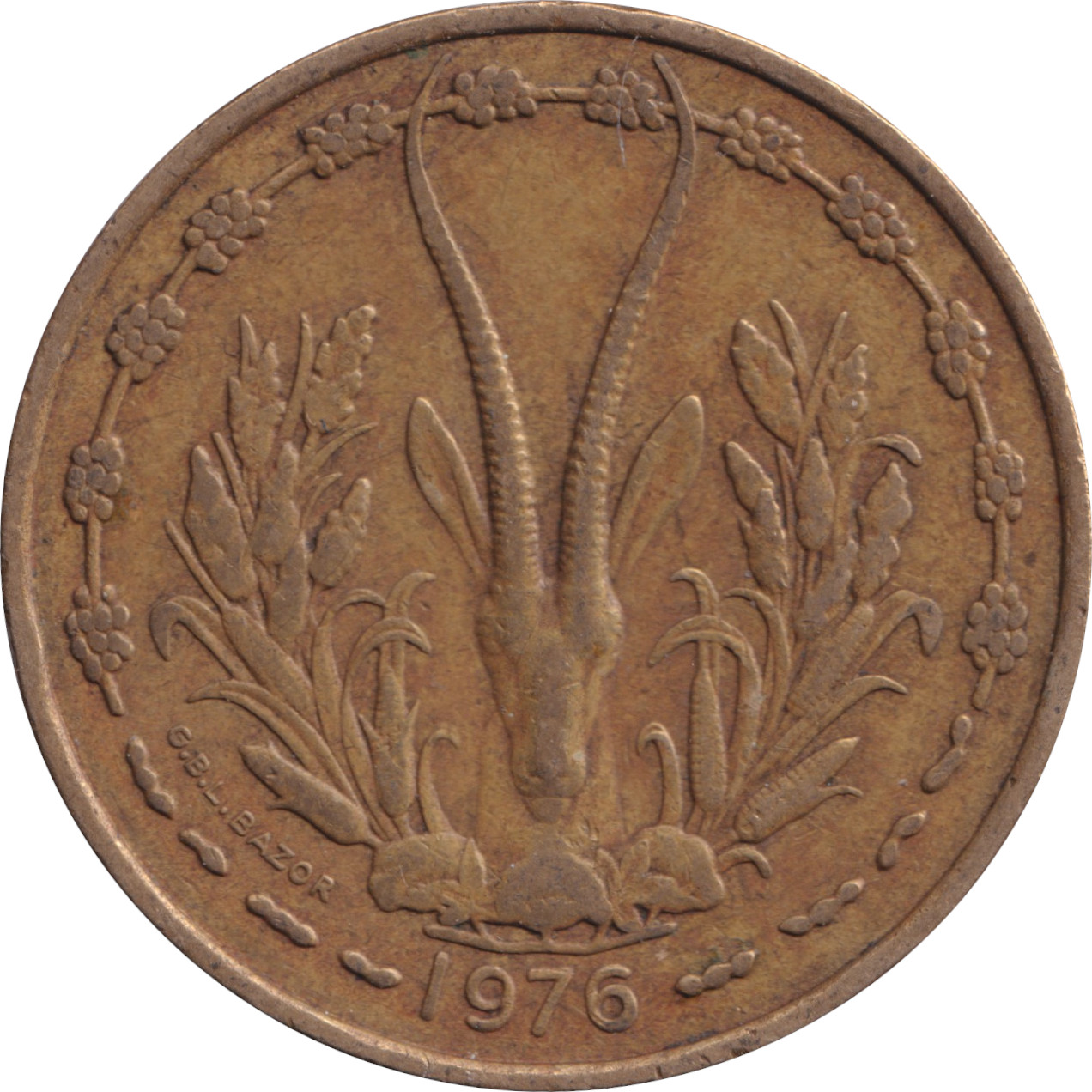 25 francs - Facing antelope