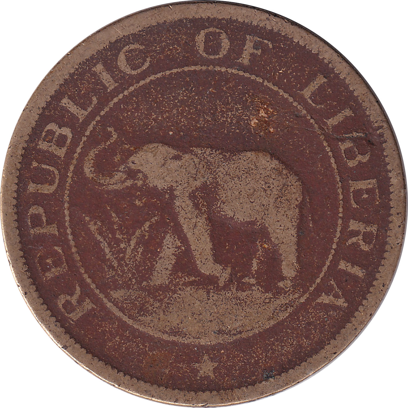 2 cents - Éléphant - Palmier - Laiton