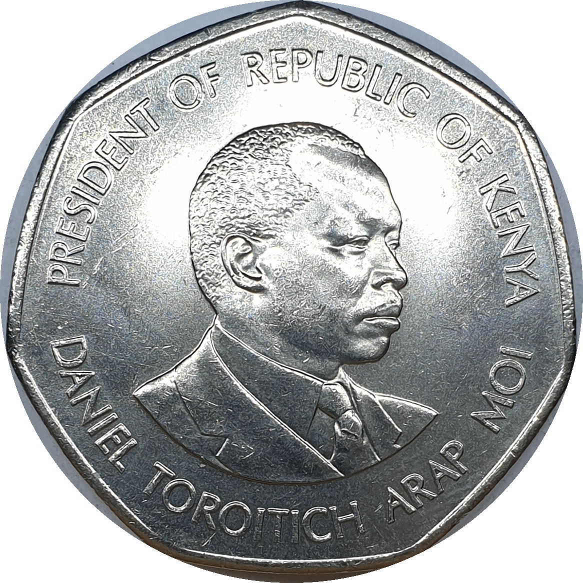 5 shillings - Daniel Toroitich - Large arms - Nickel plate