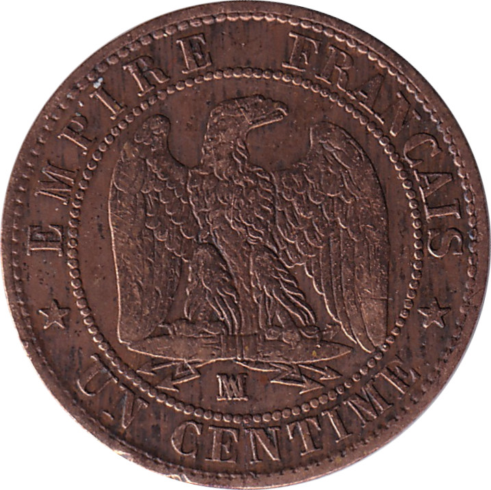 1 centime - Napoléon III - Bare head