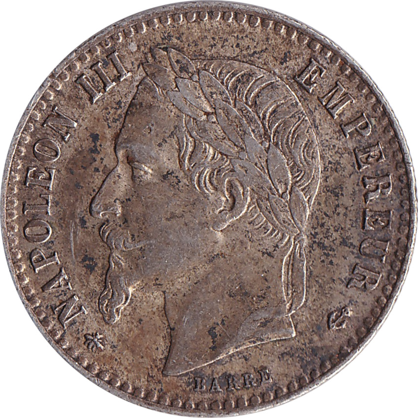 50 centimes silver - Napoléon III - Laureate head