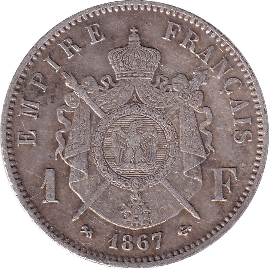 1 franc argent - Napoléon III - Tête laurée