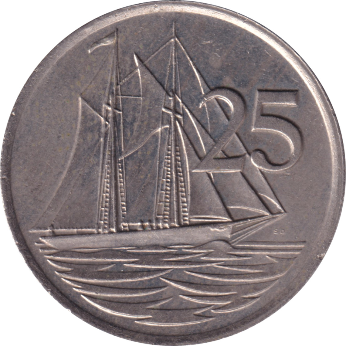 25 cents - Elizabeth II - Buste jeune