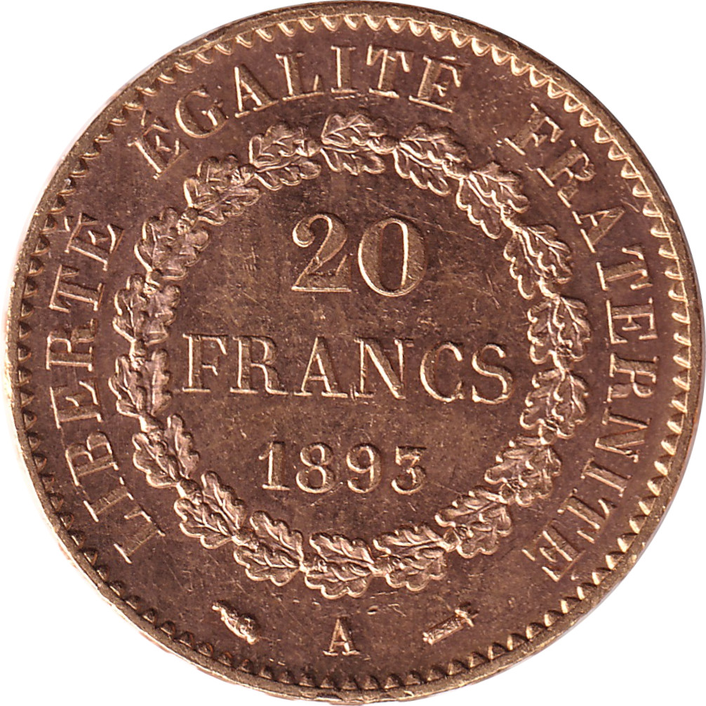 20 francs or - Génie