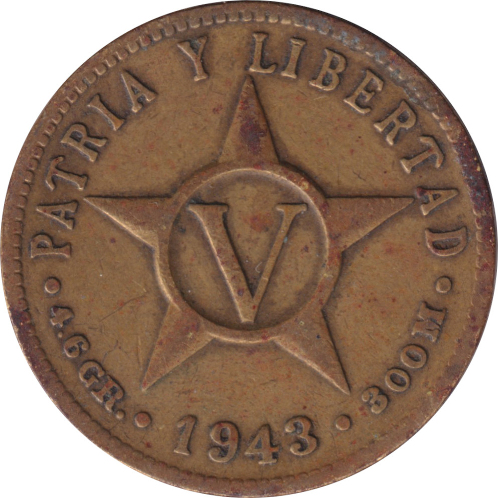 5 centavos - Patria y Libertad - Laiton