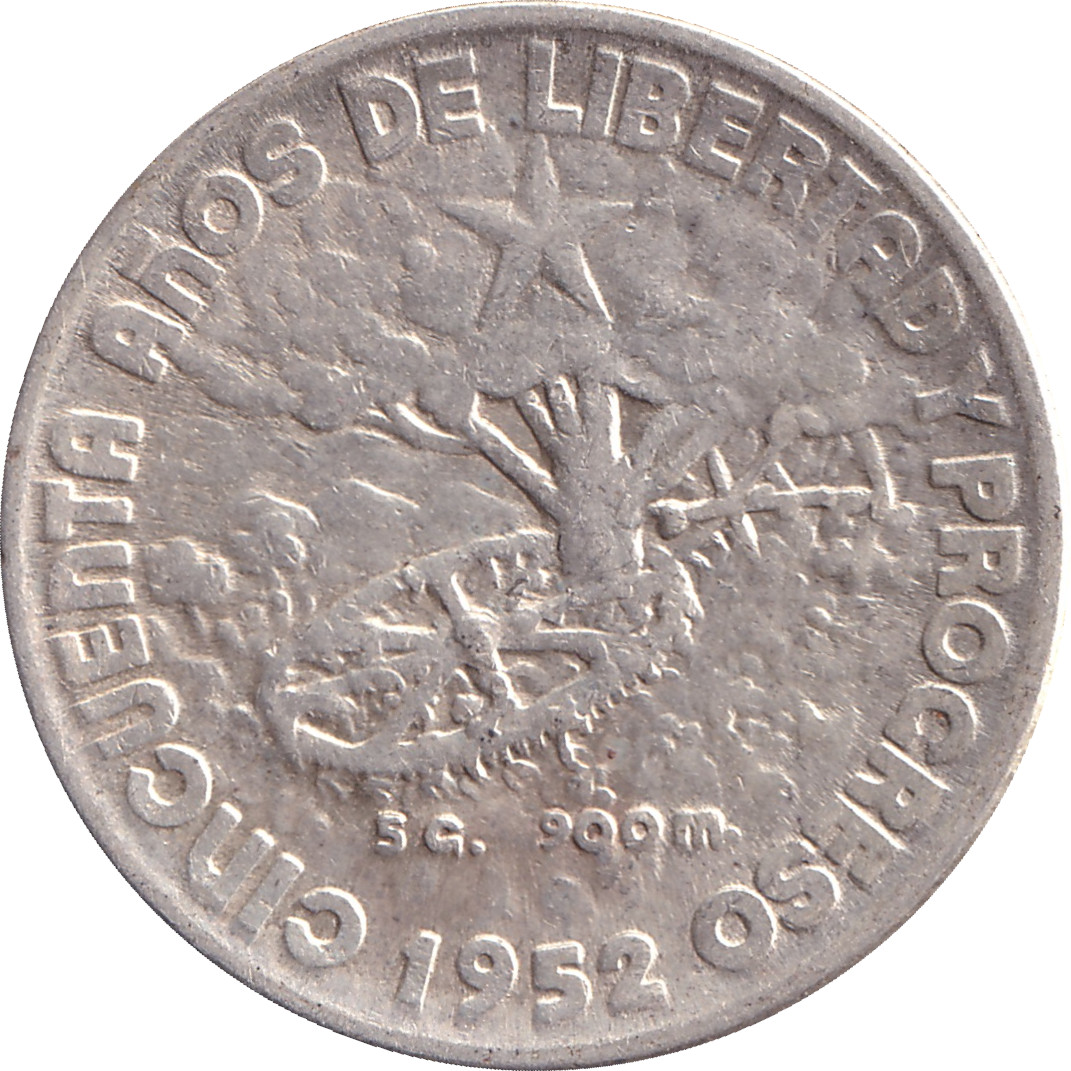 20 centavos argent - République - 50 ans