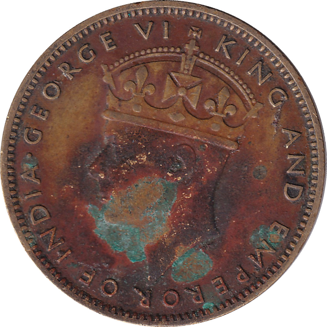 1/2 penny - George VI - Emperor - Large Head