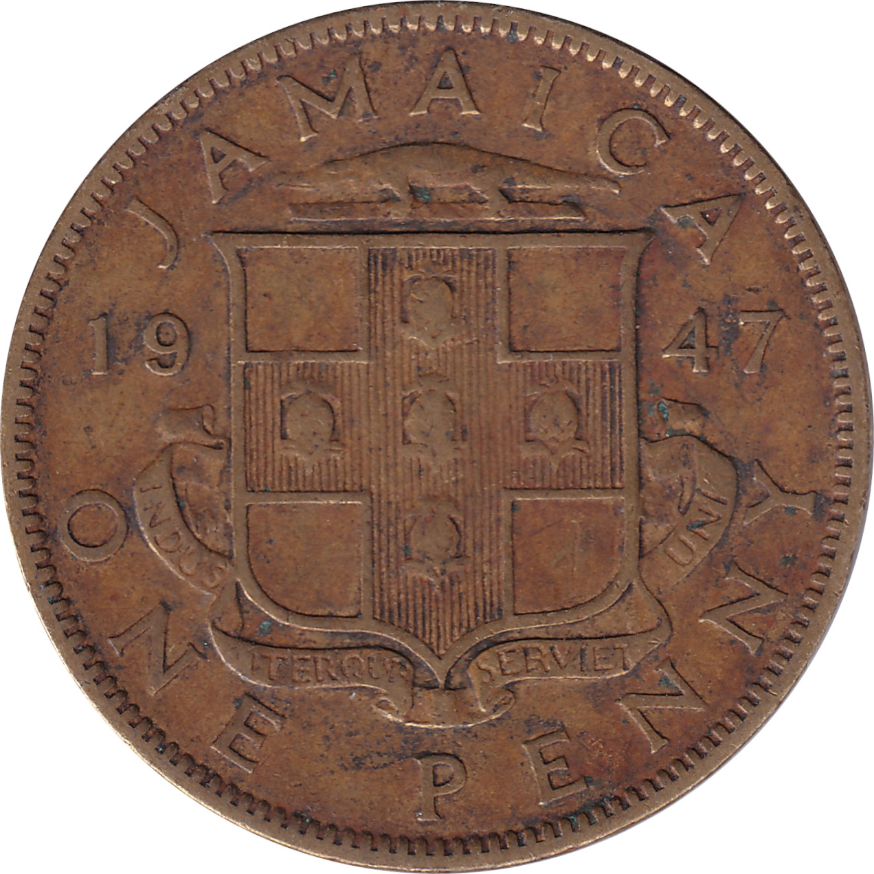 1 penny - George VI - Emperor - Large head