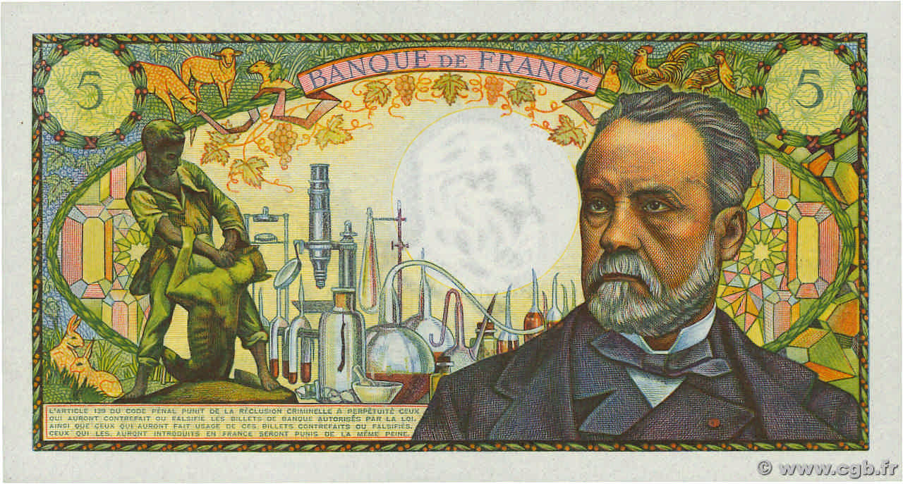 5 francs - Pasteur