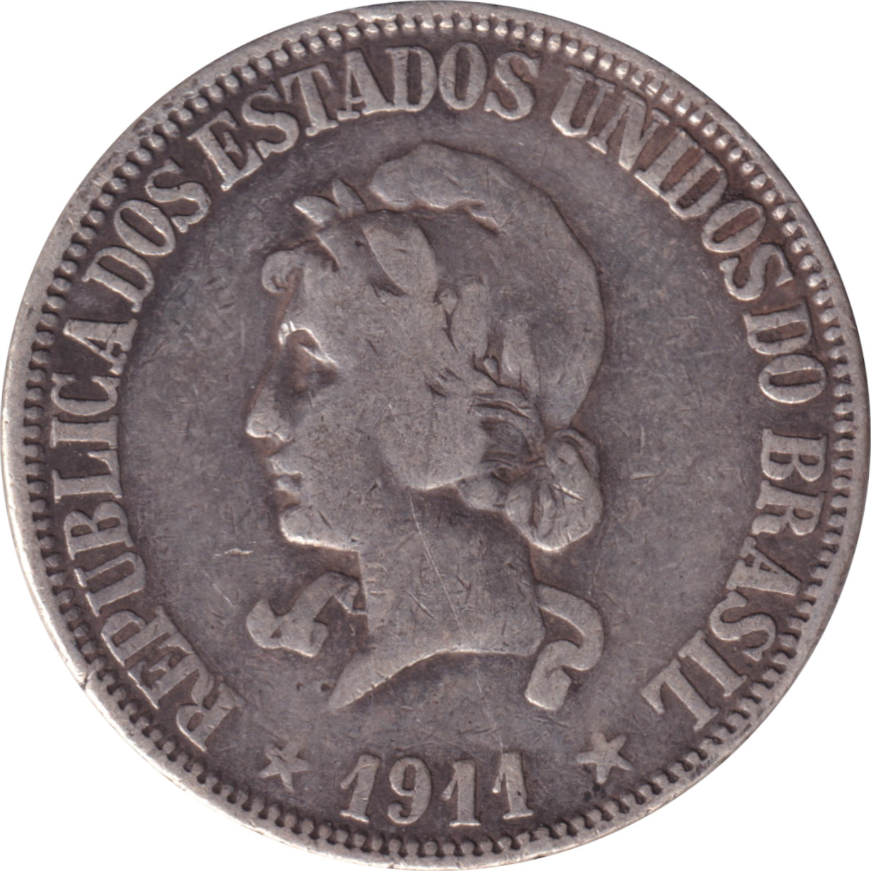 1000 reis silver - Buste de la Liberté - Type 2