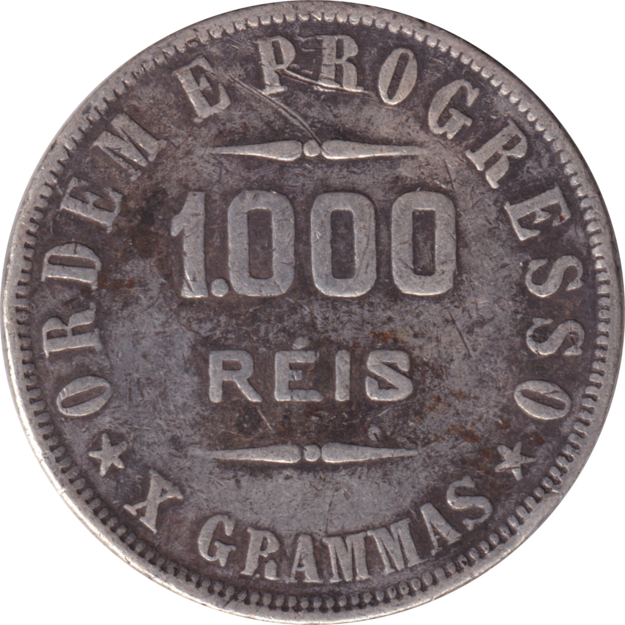 1000 reis silver - Buste de la Liberté - Type 2