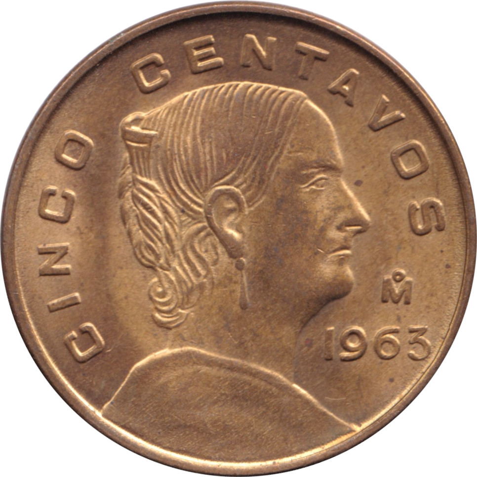 5 centavos - Femme - Laiton - Aigle plein