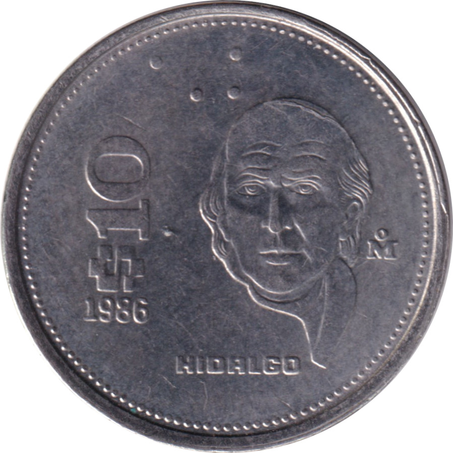 10 pesos - Hidalgo - Type léger