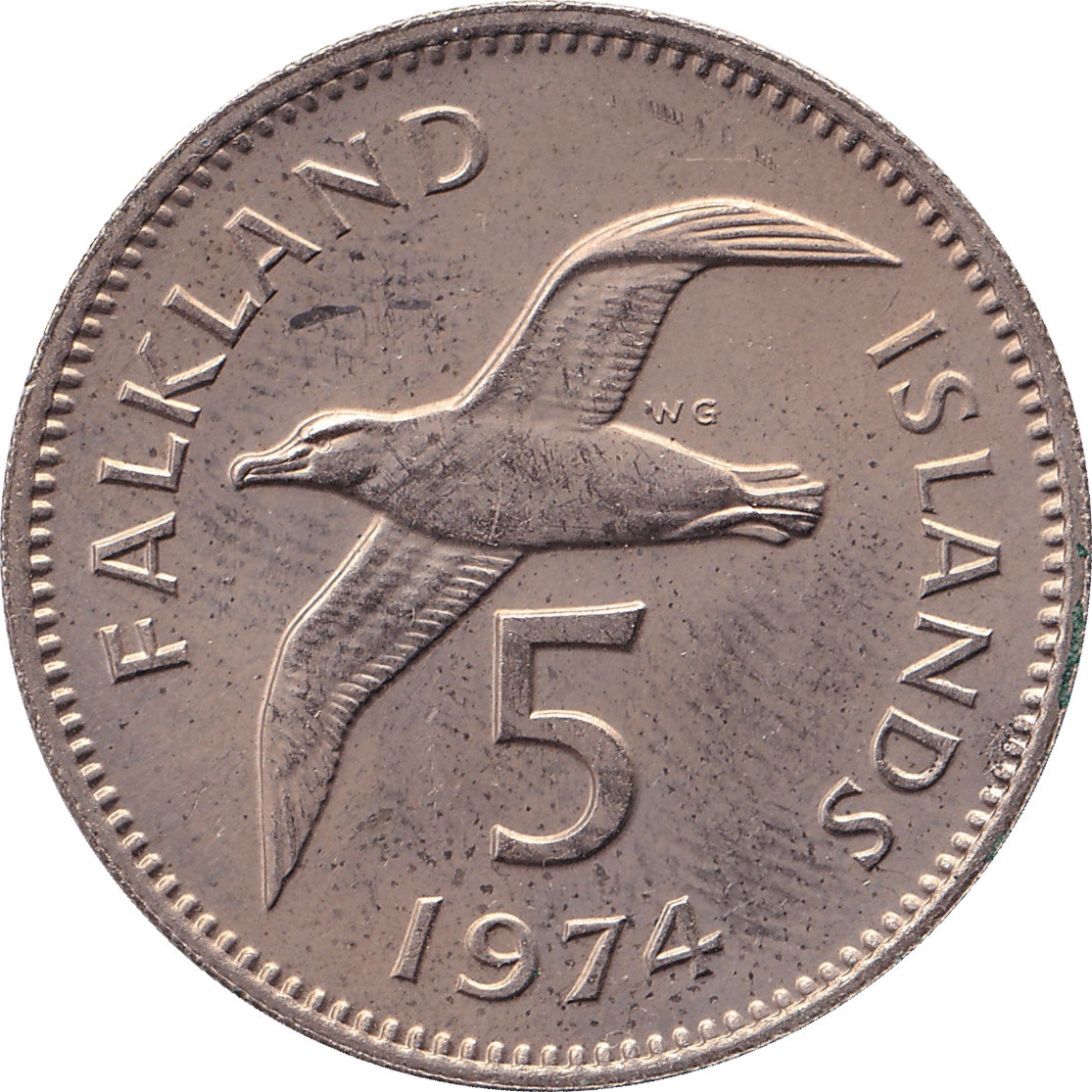 5 pence - Elizabeth II - Buste jeune - Lourde