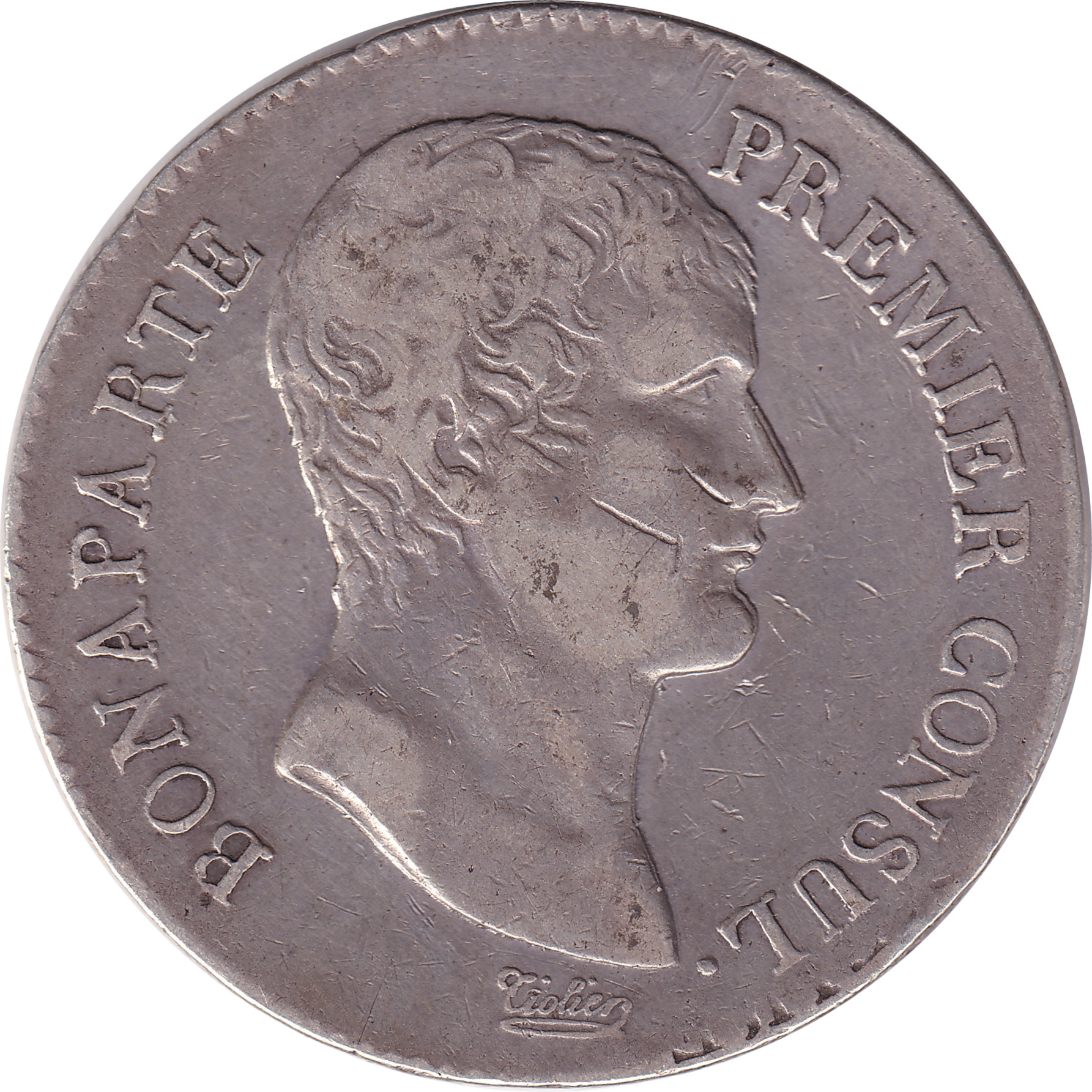 5 francs silver - Napoléon - Premier consul - Sans virole