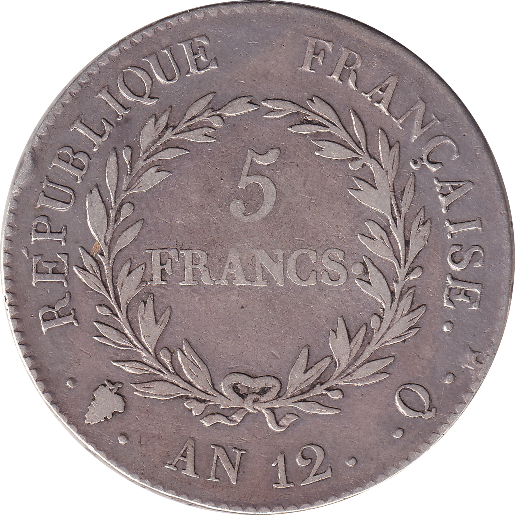 5 francs argent - Napoléon - Premier consul - Sans virole