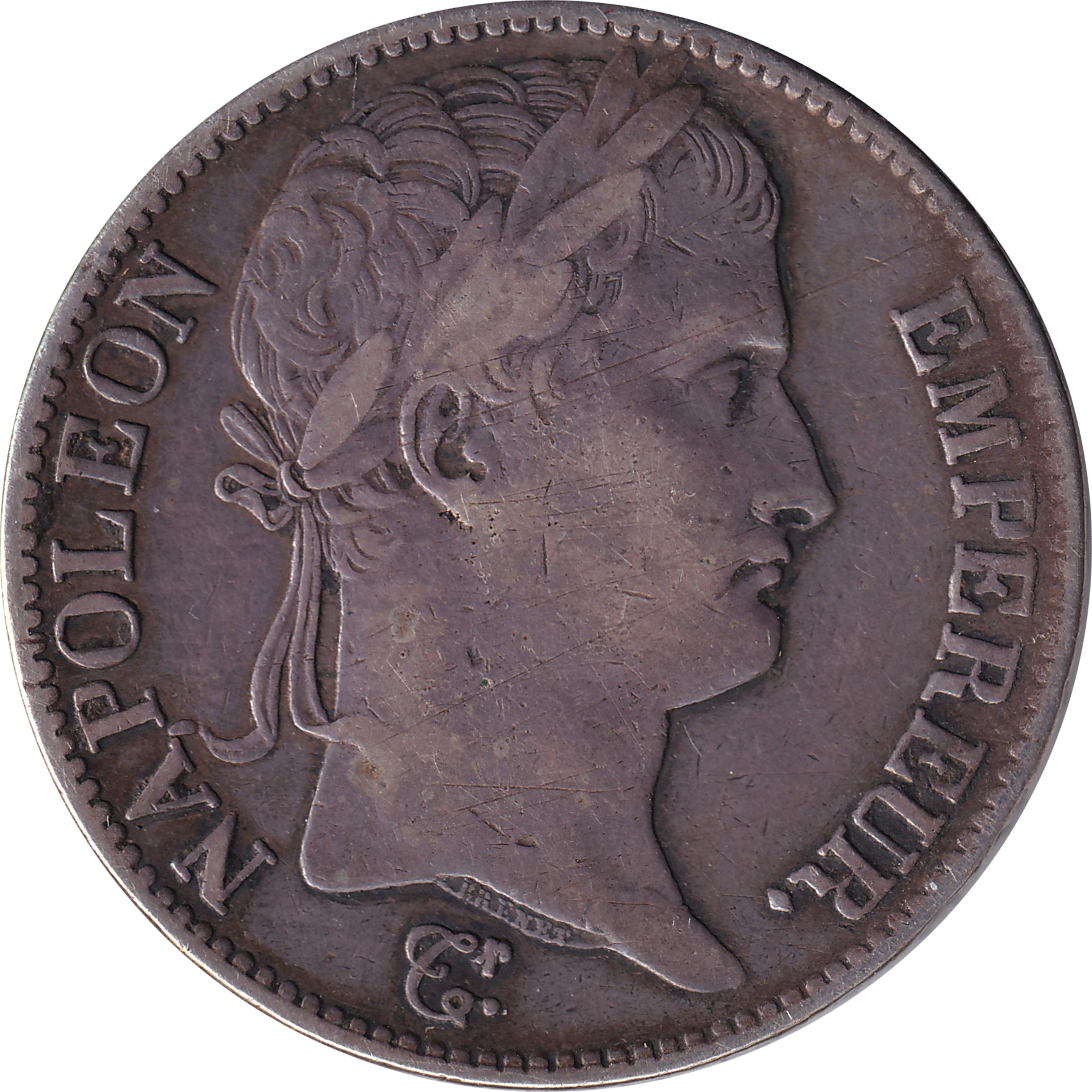 5 francs silver - Napoléon - Tête laurée - Empire français