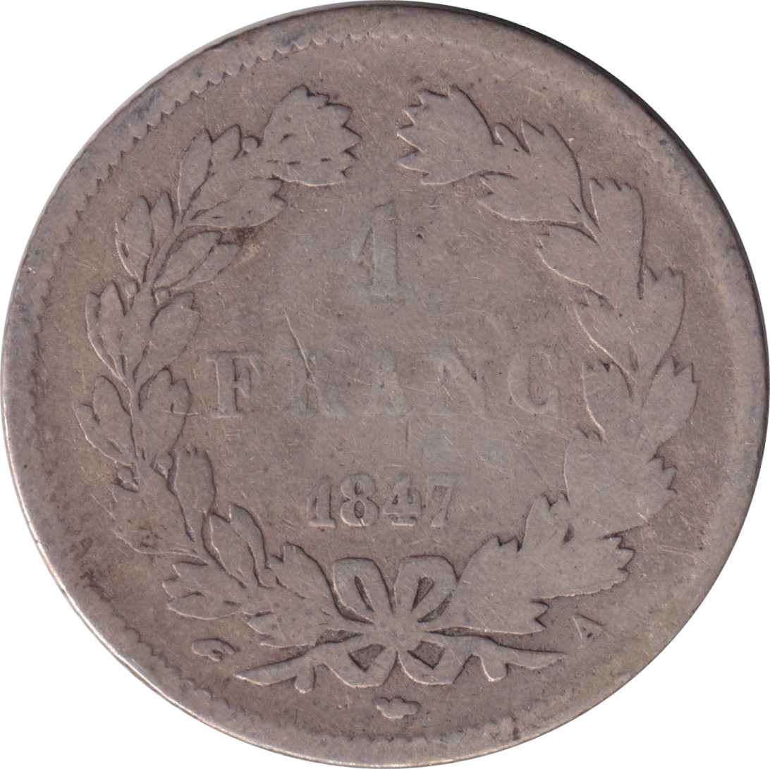 1 franc argent - Louis Philippe I - Tête laurée