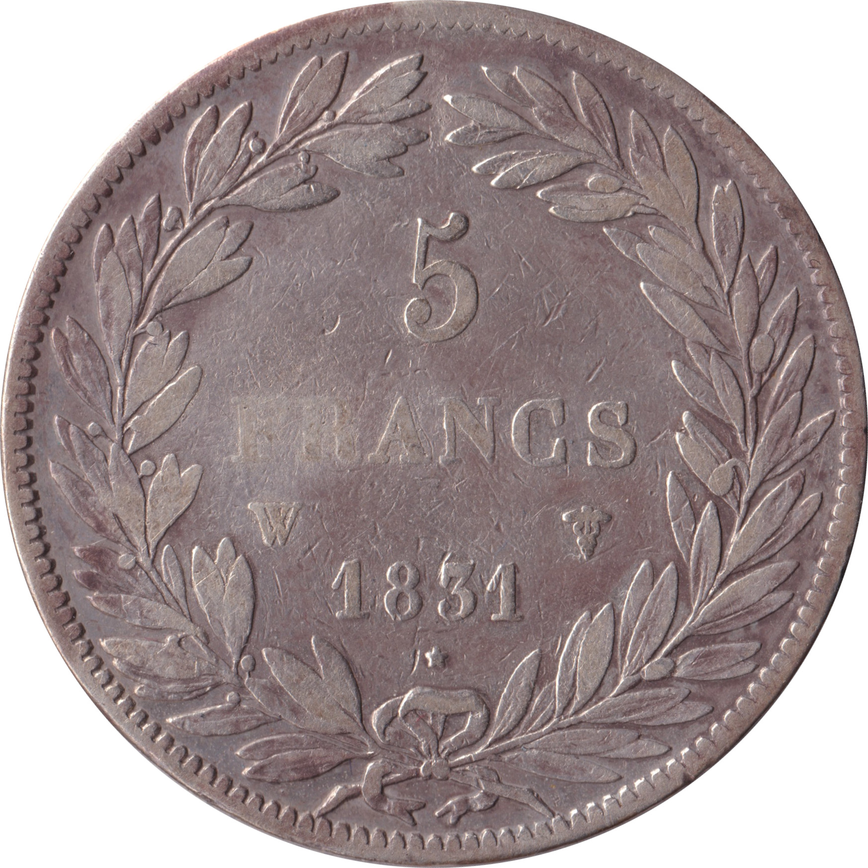 5 francs argent - Louis Philippe I - Avec le I - Tête nue