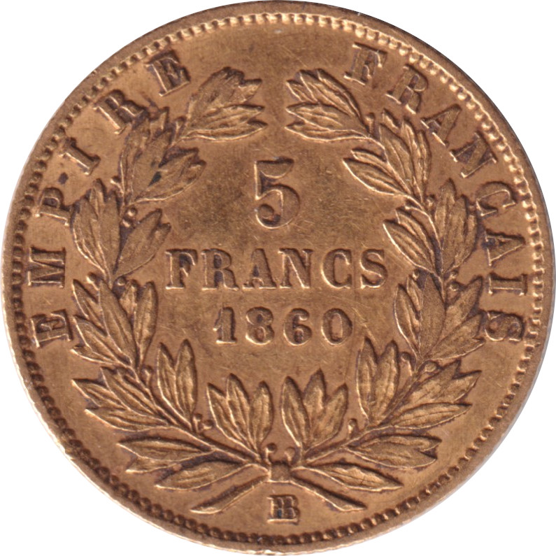 5 francs gold - Napoléon III - Or - Grand module