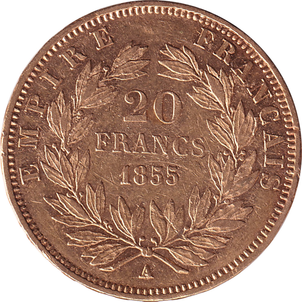 20 francs gold - Napoléon III - Bare head