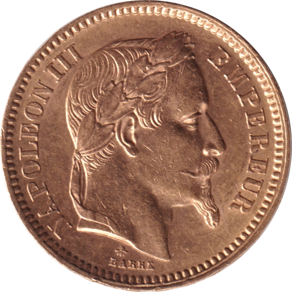 20 francs gold - Napoléon III - Laureate head