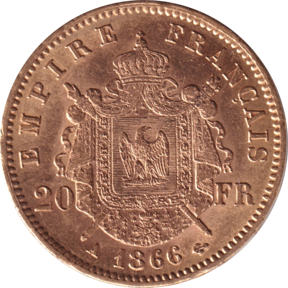 20 francs gold - Napoléon III - Laureate head