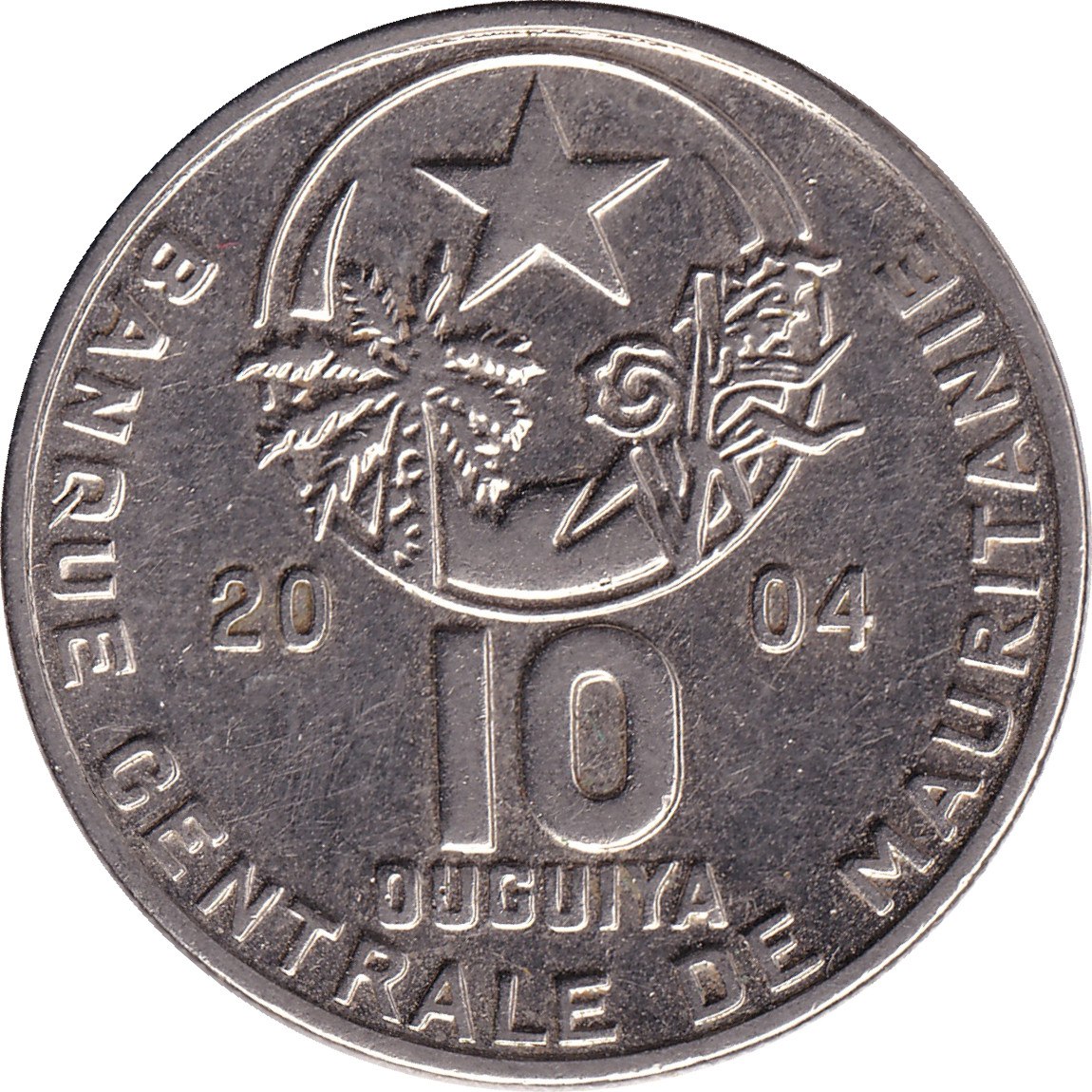 10 ouguiya - Emblème - Nickel plate