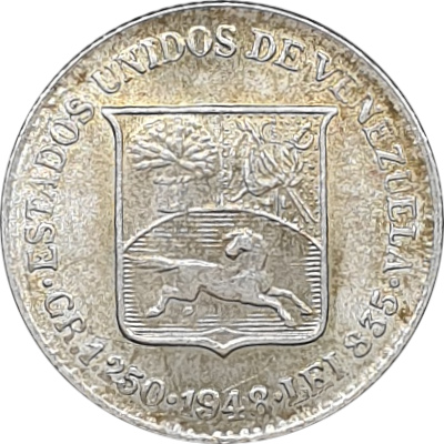 1/4 bolivar silver - Simon Bolivar - Grand blason