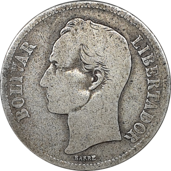 1 bolivar silver - Simon Bolivar - Blason très décoré