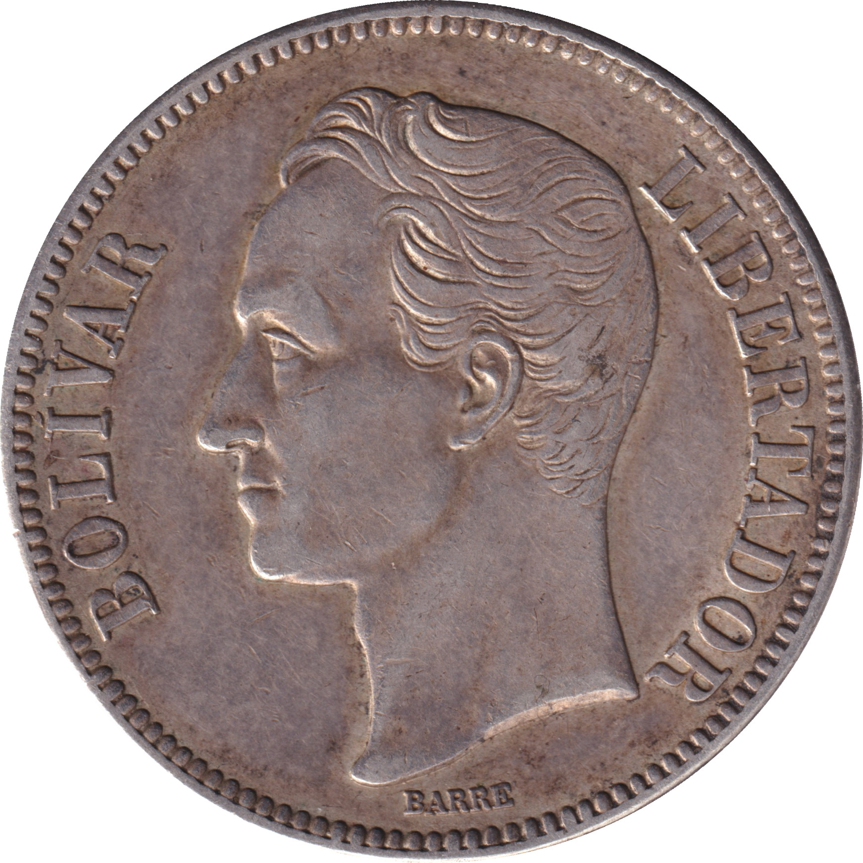 5 bolivares silver - Simon Bolivar