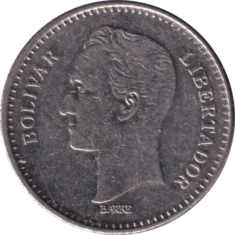 25 centimos - Simon Bolivar - Petit blason - Nickel